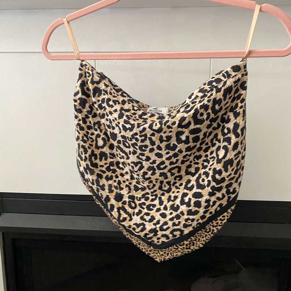 Leopard bandana smocked tube top